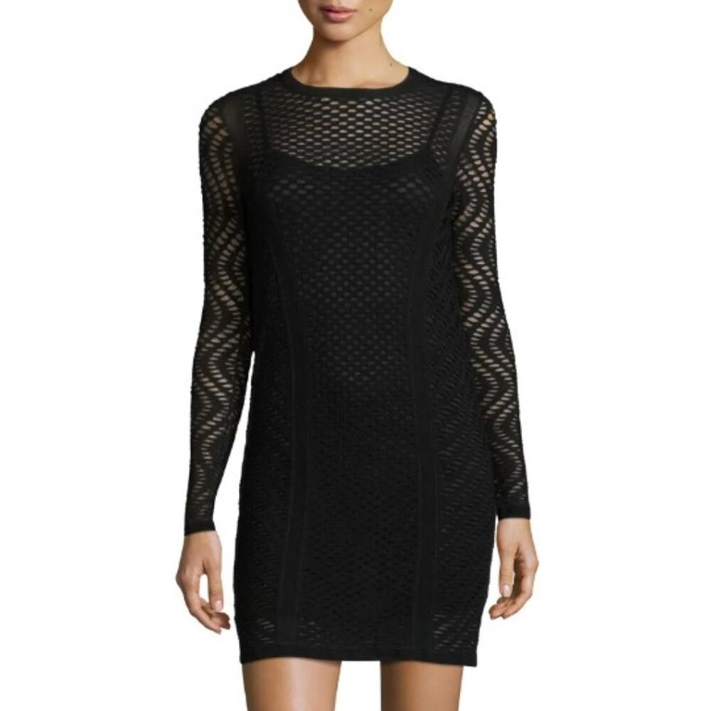 M MISSONI Long-Sleeve Openwork Sheath Dress, Size 4